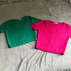 Crop top bundle🩷💚